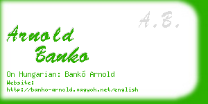 arnold banko business card